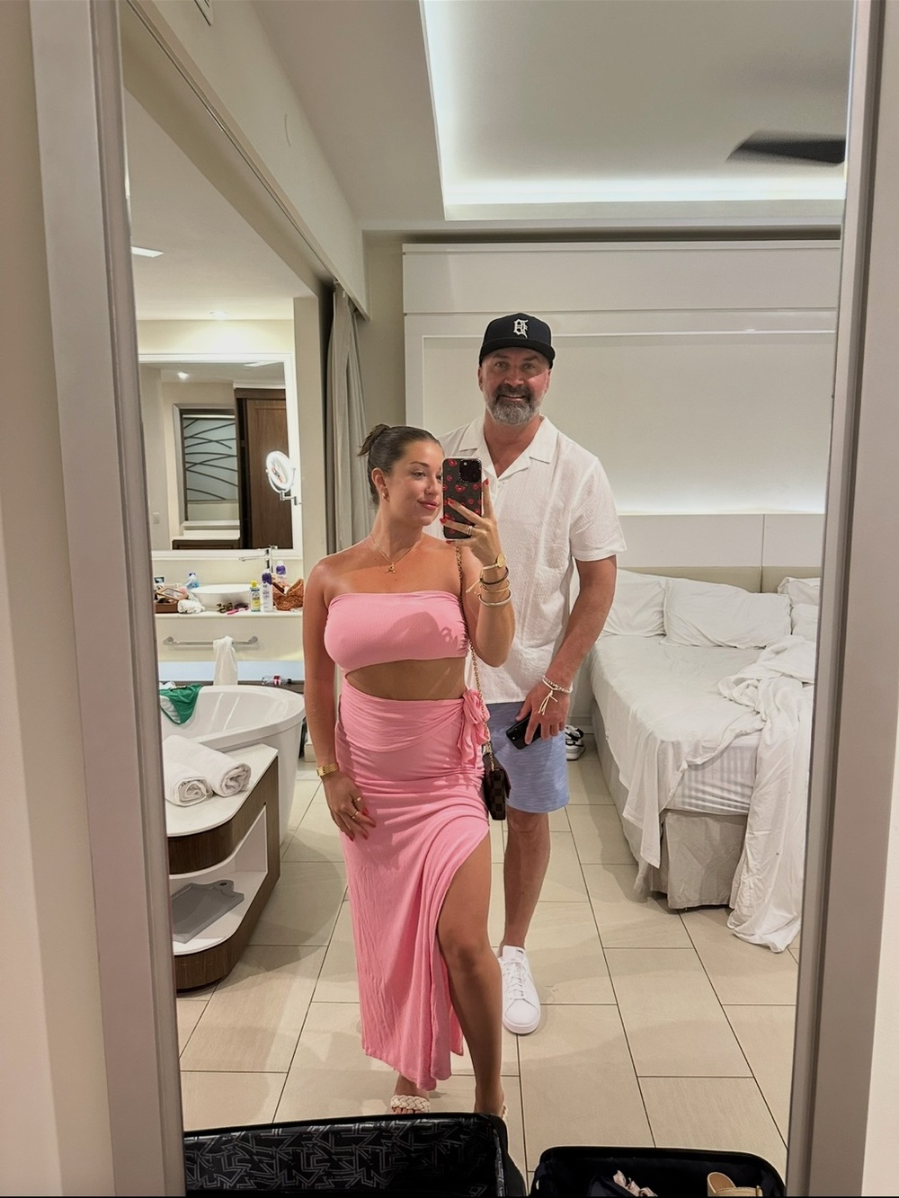 Stillwater L Strapless Pink Ribbed Maxi Dress with Side Slit - Picture 2 of 5